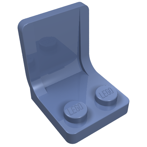 Seat / Chair 2 × 2 with Center Sprue Mark Sand Blue