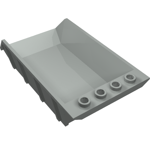 Tipper Bed 4 × 6, Open Studs Light Gray