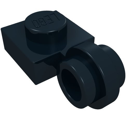 Plate Special 1 × 1 with Clip Light, Bar Hole [Thin Ring] Black