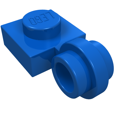Plate Special 1 × 1 with Clip Light, Bar Hole [Thin Ring] Blue