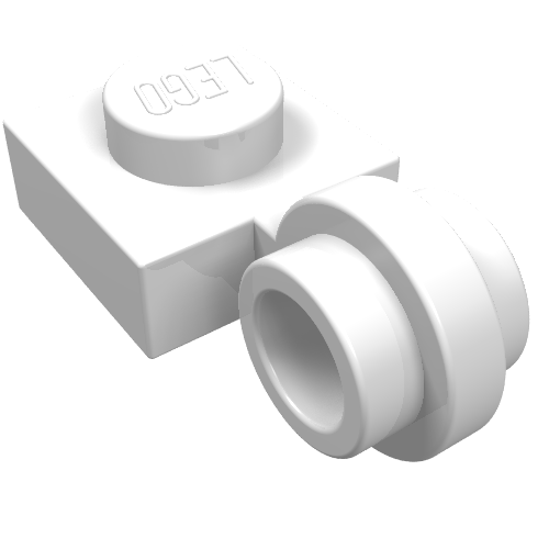 Plate Special 1 × 1 with Clip Light, Bar Hole [Thin Ring] Weiß