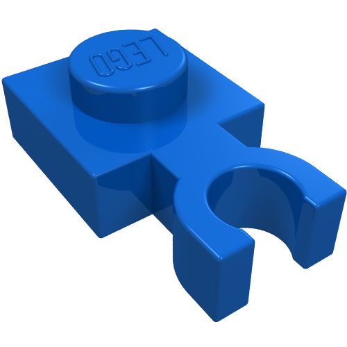Plate Special 1 × 1 with Clip Vertical [Thin U Clip] Blau