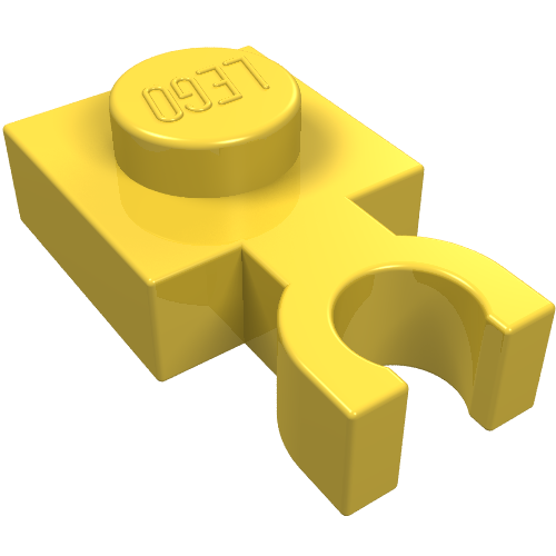 Plate Special 1 × 1 with Clip Vertical [Thin U Clip] Yellow