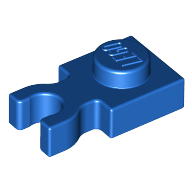 Plate Special 1 × 1 with Clip Vertical [Thick U Clip] Blau