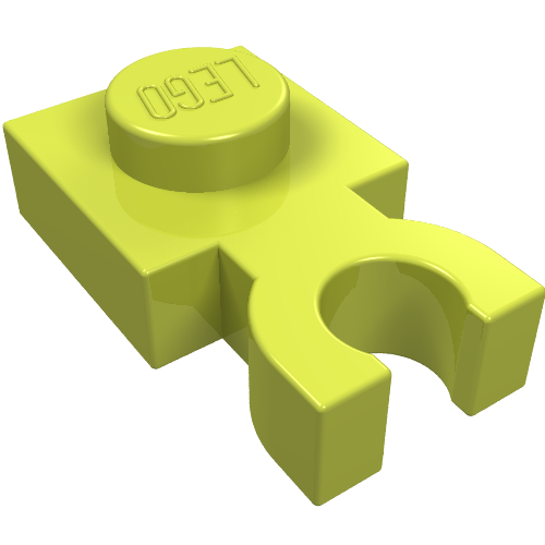 Plate Special 1 × 1 with Clip Vertical [Thick U Clip] Medium Lime