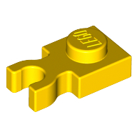 Plate Special 1 × 1 with Clip Vertical [Thick U Clip] Gelb