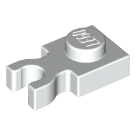 Plate Special 1 × 1 with Clip Vertical [Thick U Clip] White