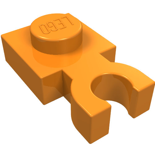 Plate Special 1 × 1 with Clip Vertical [Thick U Clip] Orange