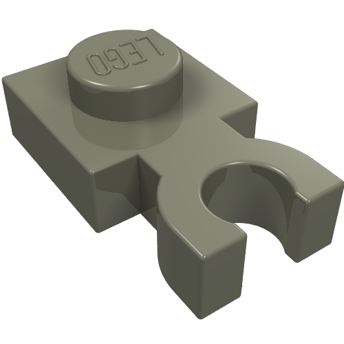 Plate Special 1 × 1 with Clip Vertical [Thick U Clip] Dunkelgrau