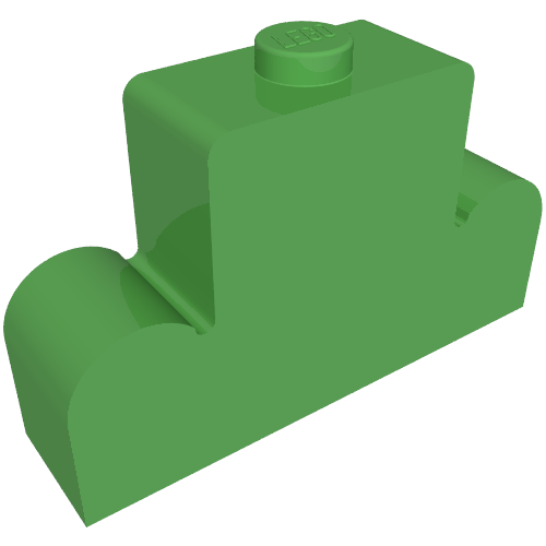 Brick Curved 1 × 4 × 2 Centre Stud Top Hellgrün