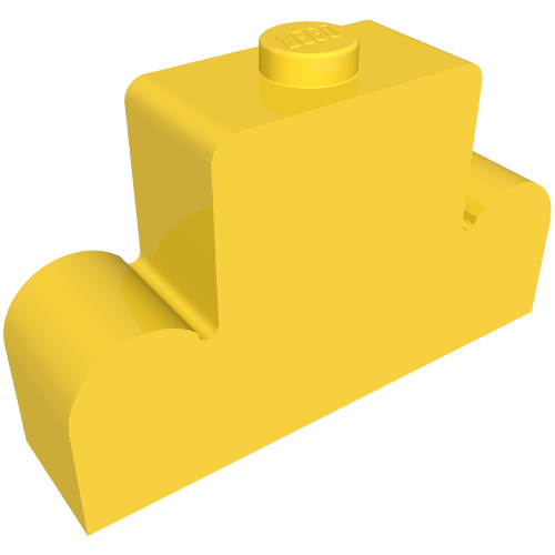 Brick Curved 1 × 4 × 2 Centre Stud Top Gelb
