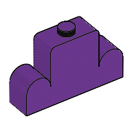 Brick Curved 1 × 4 × 2 Centre Stud Top Lila