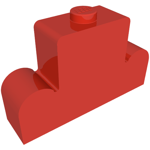 Brick Curved 1 × 4 × 2 Centre Stud Top Rot