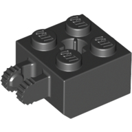 Hinge Brick 2 × 2 Locking with 2 Fingers Vertical and Axle Hole, 9 Teeth