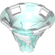 Cone Reverse with 4 Handles, Spinner, with Marbled White Pattern Trans-Light Blue