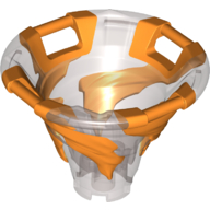Cone Reverse with 4 Handles, Spinner, with Marbled Orange Pattern Transparent-Braun