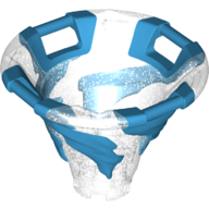 Cone Reverse with 4 Handles, Spinner, with Marbled Dark Azure Pattern Glitter Trans-Clear