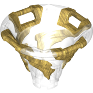 Cone Reverse with 4 Handles, Spinner, with Marbled Pearl Gold Pattern Trans-Clear