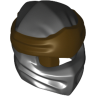 Wrap with Long Back Knot, Dark Brown Band Pattern Schwarz