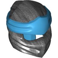 Wrap with Long Back Knot, Dark Azure Band Pattern Perltitan