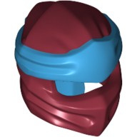 Wrap with Long Back Knot, Dark Azure Band Pattern Dunkelrot