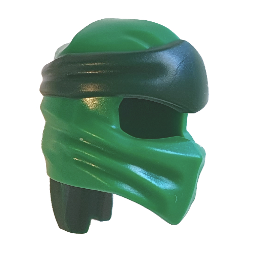 Wrap with Long Back Knot, Dark Green Band Pattern Green