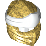 Wrap with Long Back Knot, White Band Pattern Perlgold