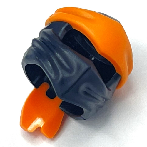 Wrap with Long Back Knot, Orange Band Pattern Schwarz
