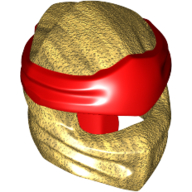 Wrap with Long Back Knot, Red Band Pattern Perlgold