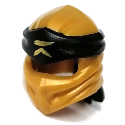 Wrap with Long Back Knot, Black Band Pattern with Gold Asian Symbol print Perlgold