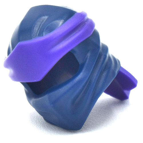 Wrap with Long Back Knot, Dark Purple Band Pattern Dunkelblau