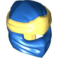 Wrap with Long Back Knot, Bright Light Yellow Band Pattern Blau