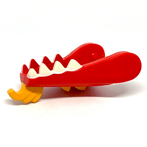 Creature Body Part, Dragon Head Lower Jaw with White Teeth, Yellow Goatee Red