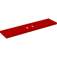 Vehicle Base, Train 6 × 28 with Two 1 × 2 Openings [3 Round Holes Each End] Rot