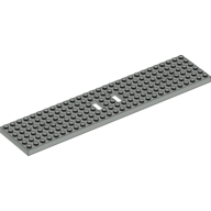 Vehicle Base, Train 6 × 28 with Two 1 × 2 Openings [3 Round Holes Each End] Light Gray