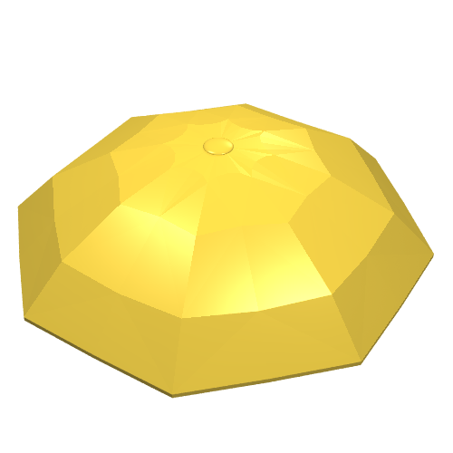 Fabuland, Equipment Umbrella Top with No Bottom Flaps, 6 × 6 [No Top Stud] Yellow