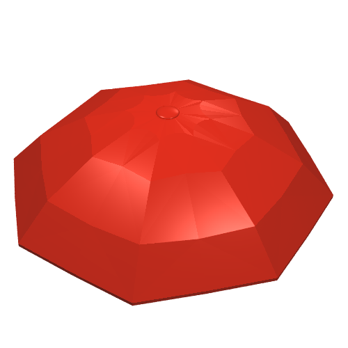 Fabuland, Equipment Umbrella Top with No Bottom Flaps, 6 × 6 [No Top Stud] Red