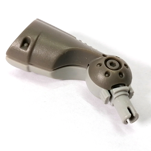 Large Figure Limb, Mechanical Short, with Rotation Joint Ball, Pin, and Pin Hole with Friction, Light Gray Half, Left (Jens) Dark Gray