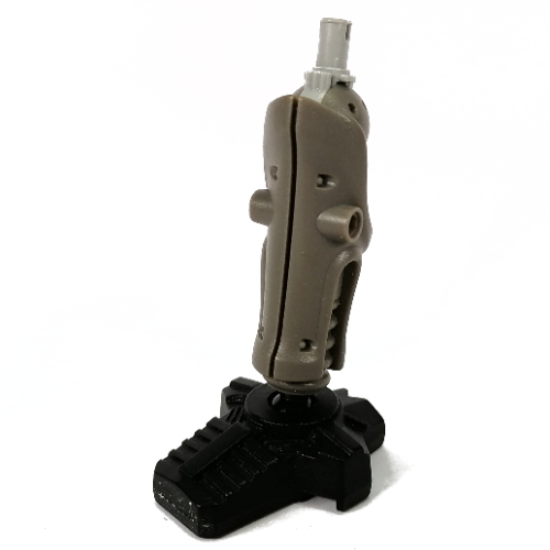 Large Figure Limb, Leg, Lower Section with Pin, Black Foot (Jens) Dark Gray