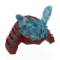 Helmet Samurai with Trans Light Blue Icicle Horns Dark Red