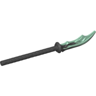 Weapon Naginata with Rubber Tip, Marbled Trans-Light Blue Pattern Pearl Titanium