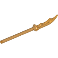 Weapon Naginata with Rubber Tip, Marbled Trans-Orange Pattern in Perlgold