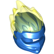 Wrap with Flames Trans-Neon Green Pattern Blue