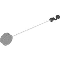 Duplo Winch Drum Narrow with White String and Black Thin Hook with Stud Case, Fixed Light Bluish Gray