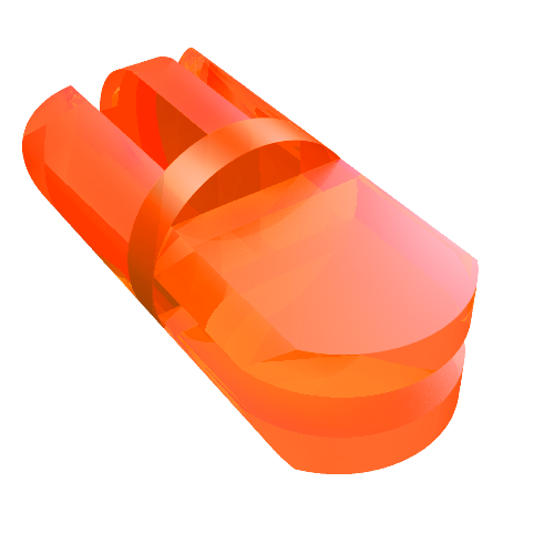 Arm Piece 90° Turn [2 / 3 Fingers] Transparent-Neonorange