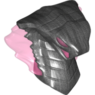 Minifig Head Special, Snake with Trans-Dark Pink Flames, Eyes Pearl Titanium