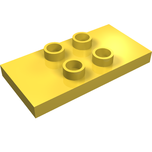 Duplo Plate 2 × 4 × 1/3 with 4 Center Studs [Thin] Yellow
