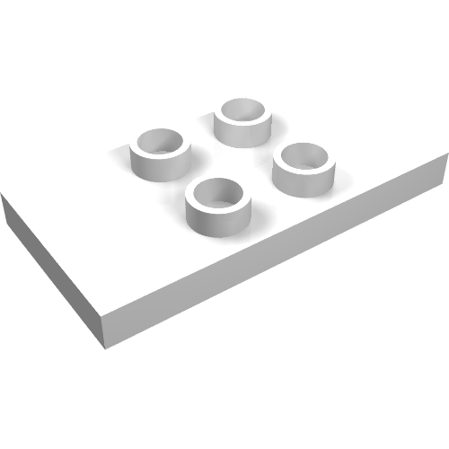 Duplo Plate 2 × 4 × 1/3 with 4 Center Studs [Thin] White