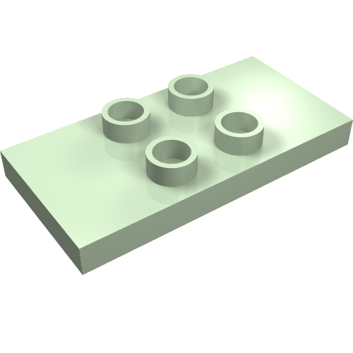Duplo Platte 2 × 4 × 1/3 mit 4 Mitte Noppen [dünn] Light Green