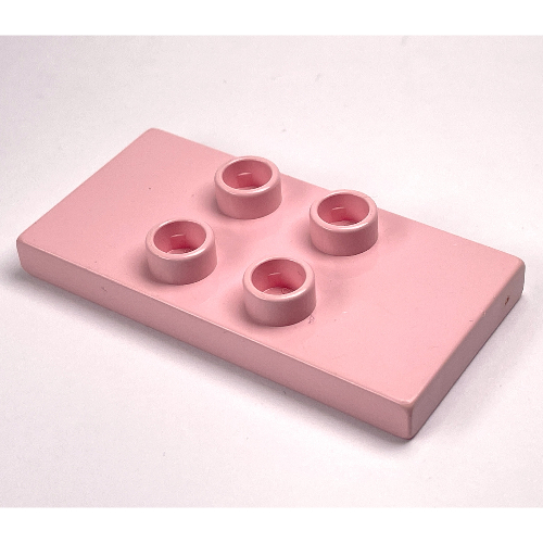Duplo Platte 2 × 4 × 1/3 mit 4 Mitte Noppen [dünn] Hellrosa